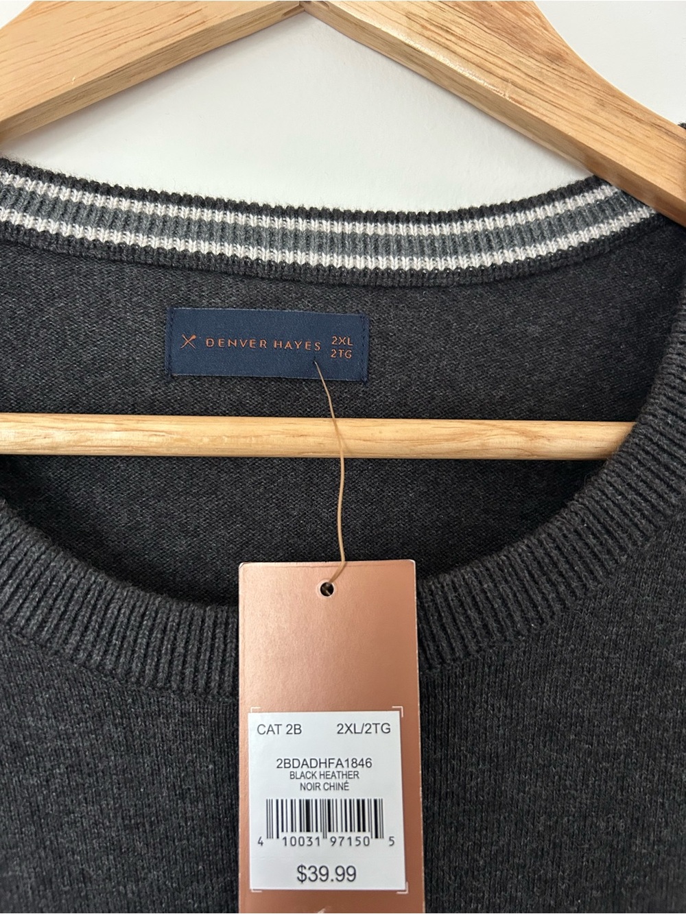 Black Heathered Cotton Pullover